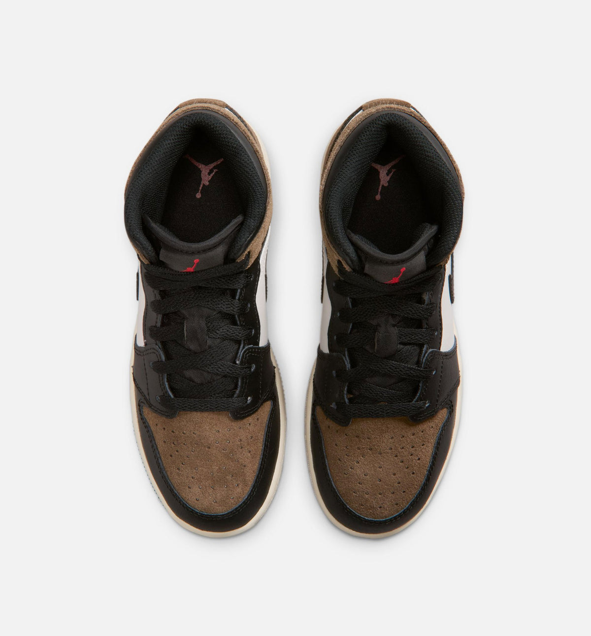 Air Jordan 1 Mid Grade School Lifestyle Shoe – Black / Phantom / Palomino / University Red