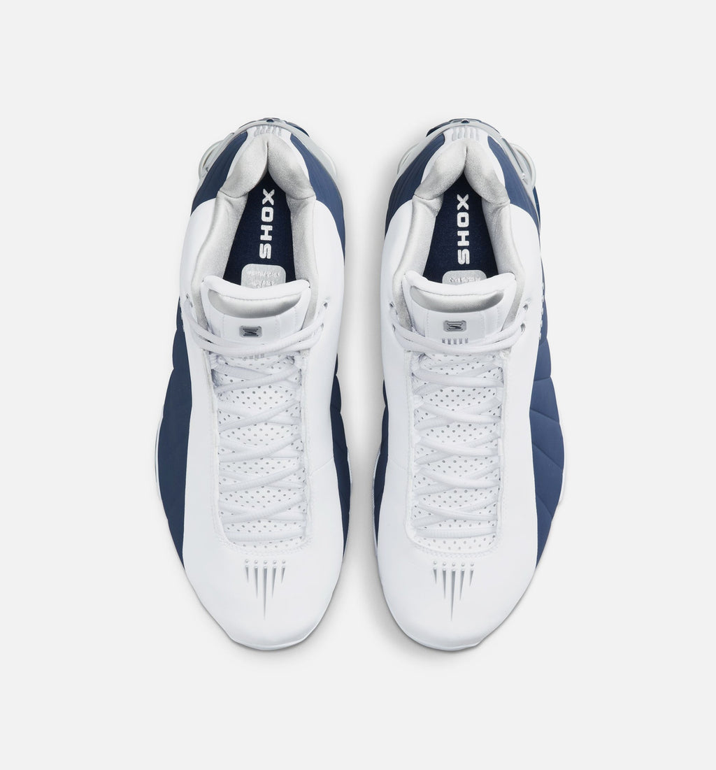 Nike Shox BB4 Olympic Men's Lifestyle Shoe – White / Midnight Navy / Metallic Silver