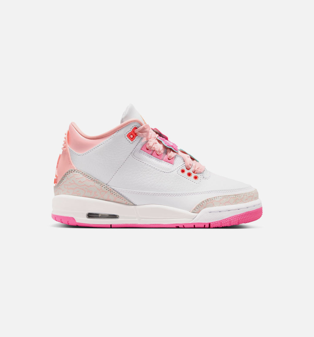 Air Jordan 3 Retro Spring Flowers Grade School Lifestyle Shoe – Pearl Pink / Pink Bloom / Pink Glow / Hyper Orange
