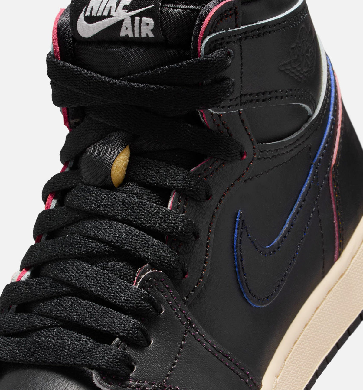 Air Jordan 1 Retro High OG Black and Muslin Grade School Lifestyle Shoe – Black / Muslin