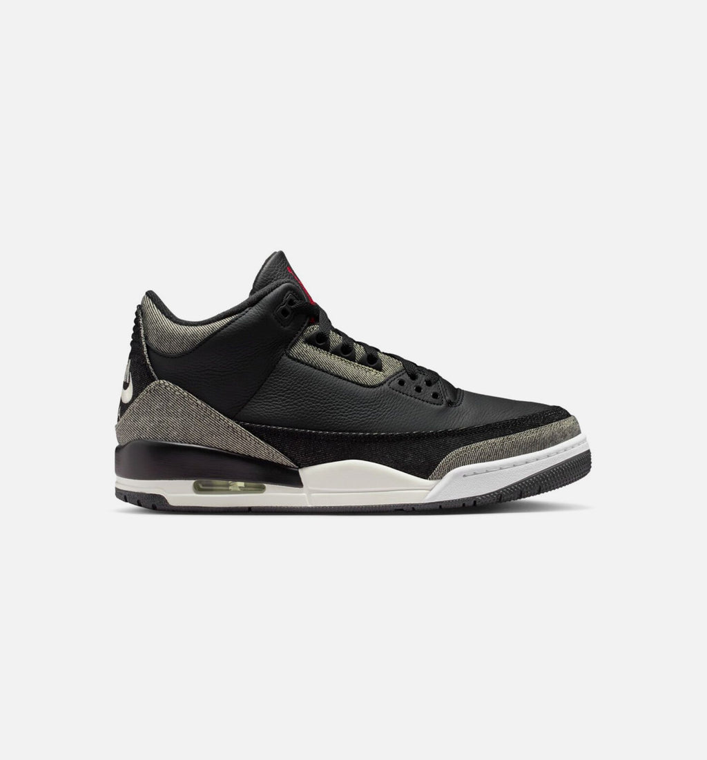 Air Jordan 3 x Levi's Black and White Men's Lifestyle Shoe – Denim / Black / Gym Red