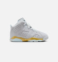 Air Jordan 6 Retro Pearl Preschool Lifestyle Shoe – Pure Platinum / Glacier Blue / Metallic Gold