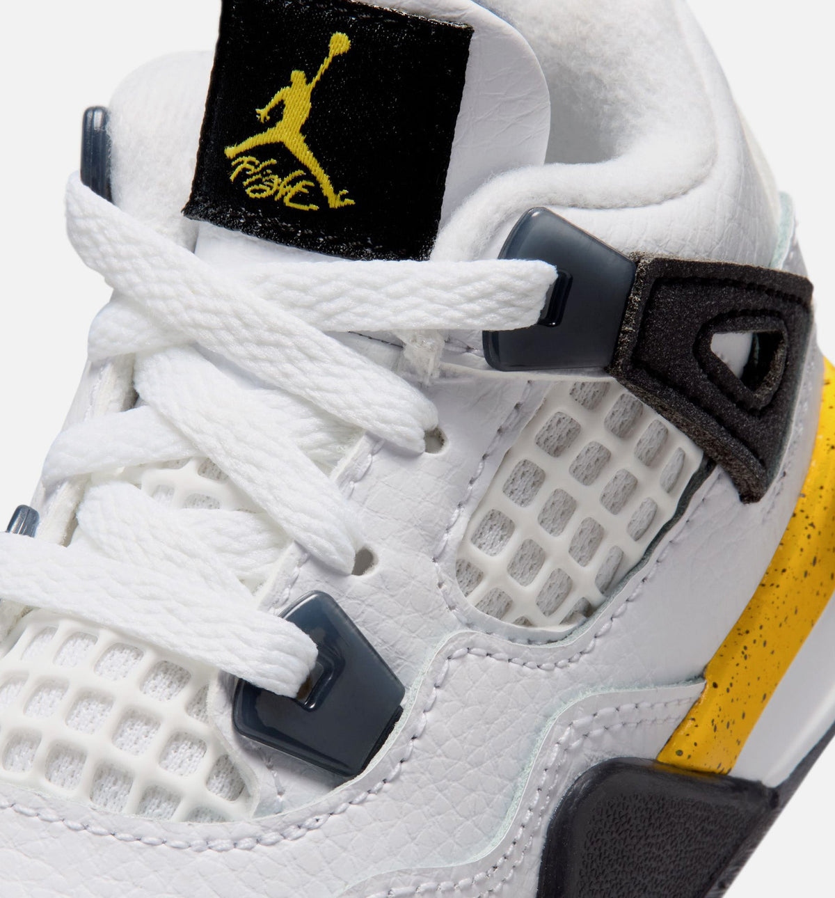 Air Jordan 4 Retro Rare Air Tour Yellow Infant & Toddler Lifestyle Shoe – White / Dark Blue Grey / Black / Tour Yellow