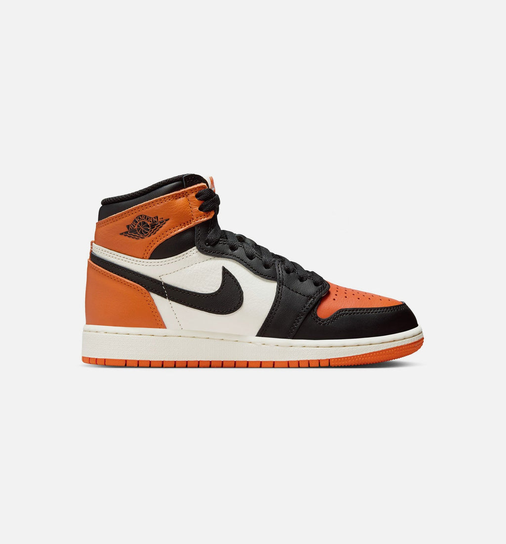 Air Jordan 1 Retro High OG Shattered Backboard Grade School Lifestyle Shoe – Black / Sail / Starfish