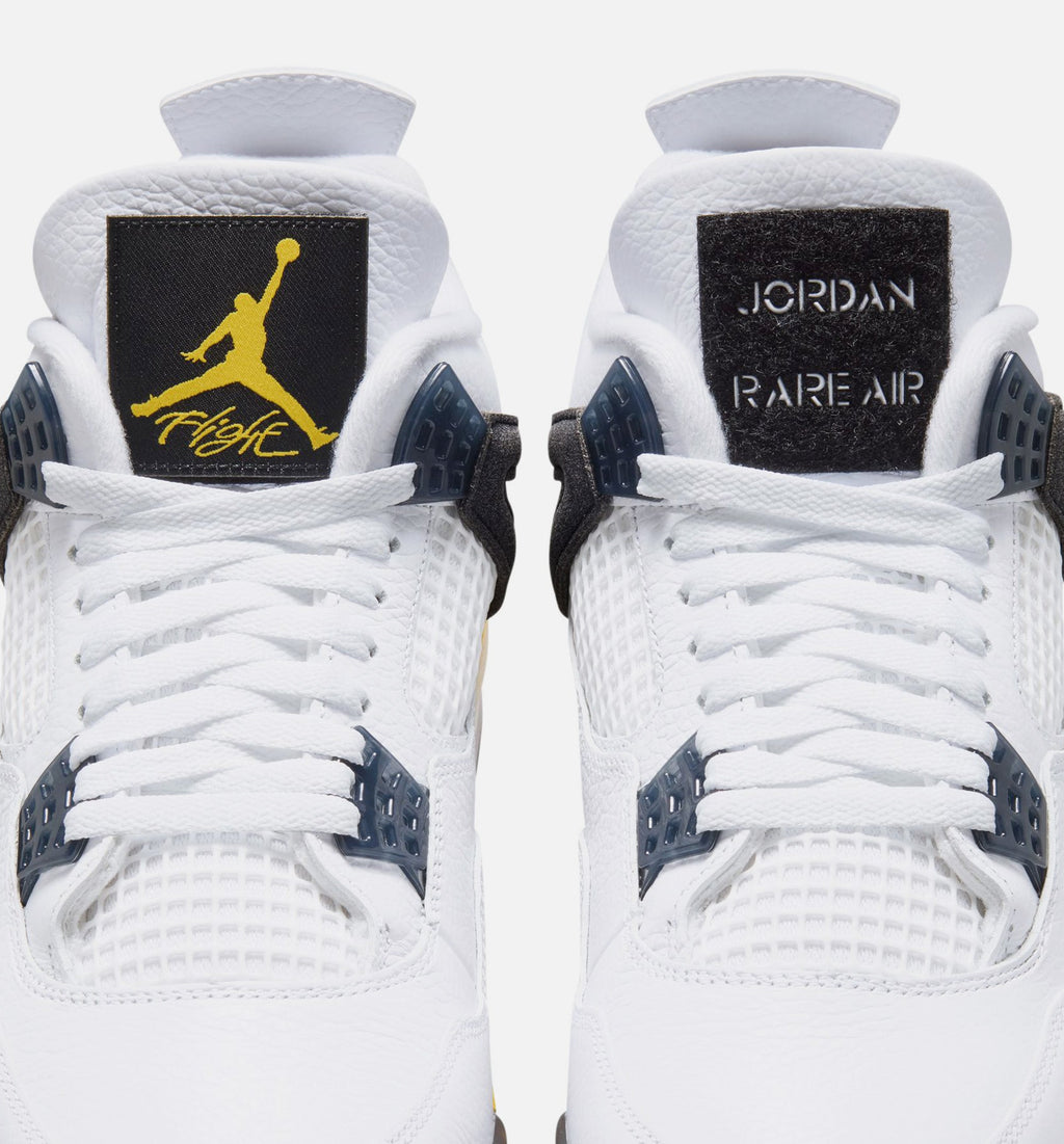 Air Jordan 4 Retro Rare Air Tour Yellow Men's Lifestyle Shoe – White / Dark Blue Grey / Black / Tour Yellow