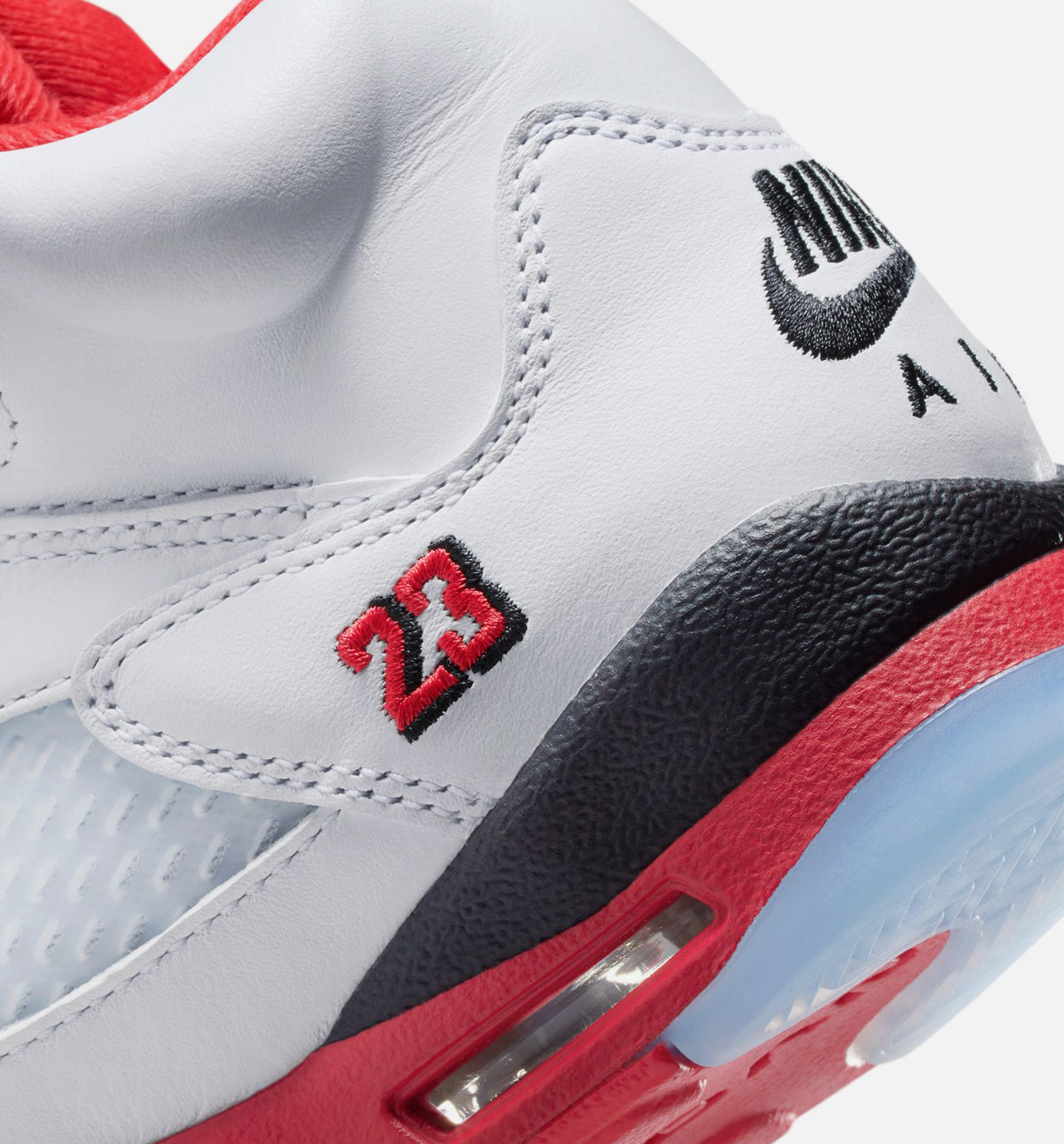 Air Jordan 5 Retro Fire Red Grade School Lifestyle Shoe – White / Fire Red / Black