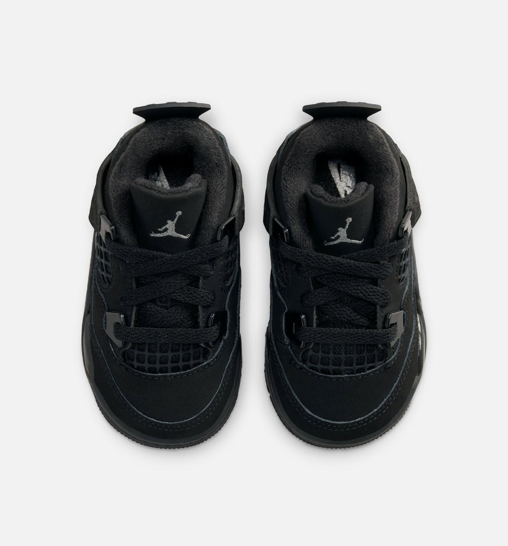 Air Jordan 4 Retro Black Cat Infant & Toddler Lifestyle Shoe – Black / Light Graphite