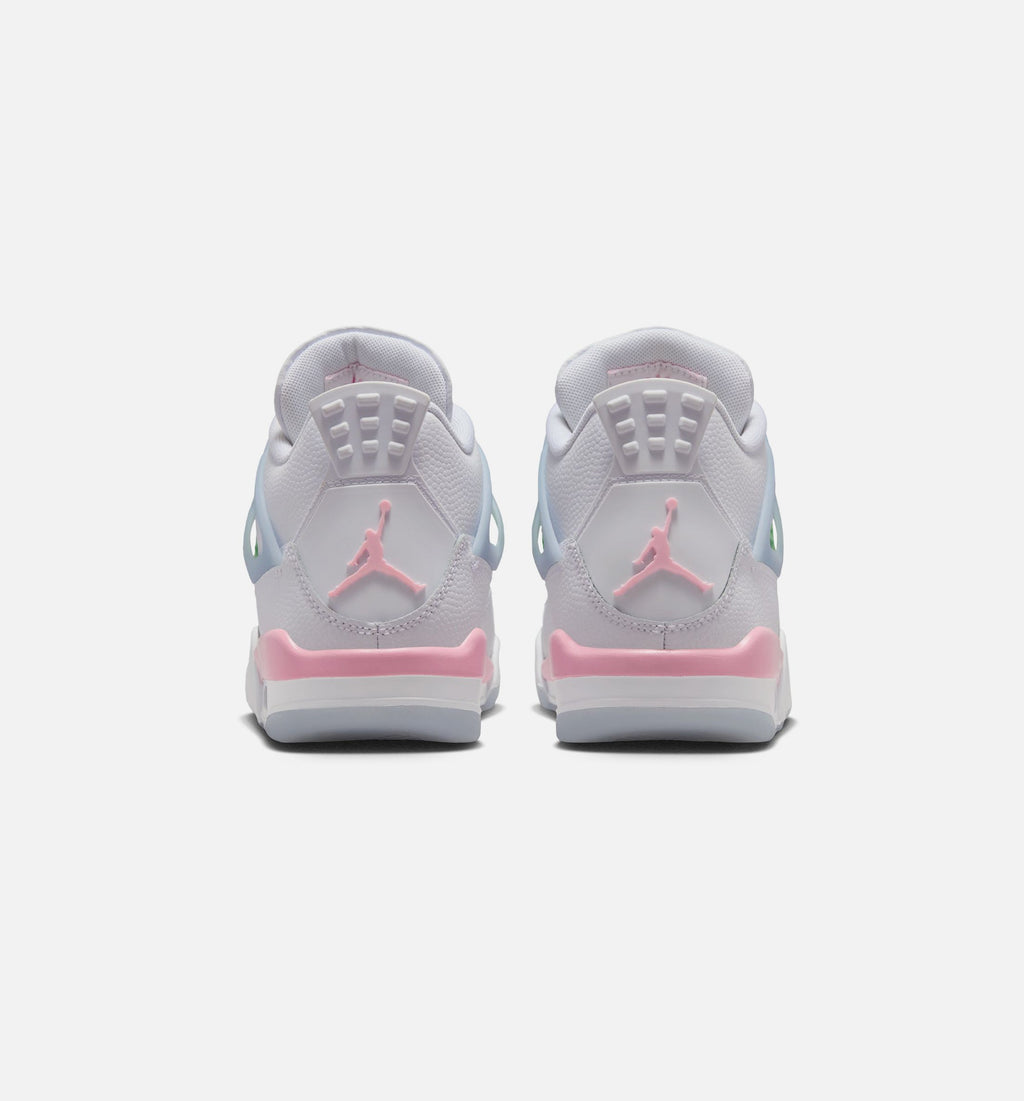Air Jordan 4 Retro Medium Soft Pink Grade School Lifestyle Shoe – White / Medium Soft Pink / Half Blue
