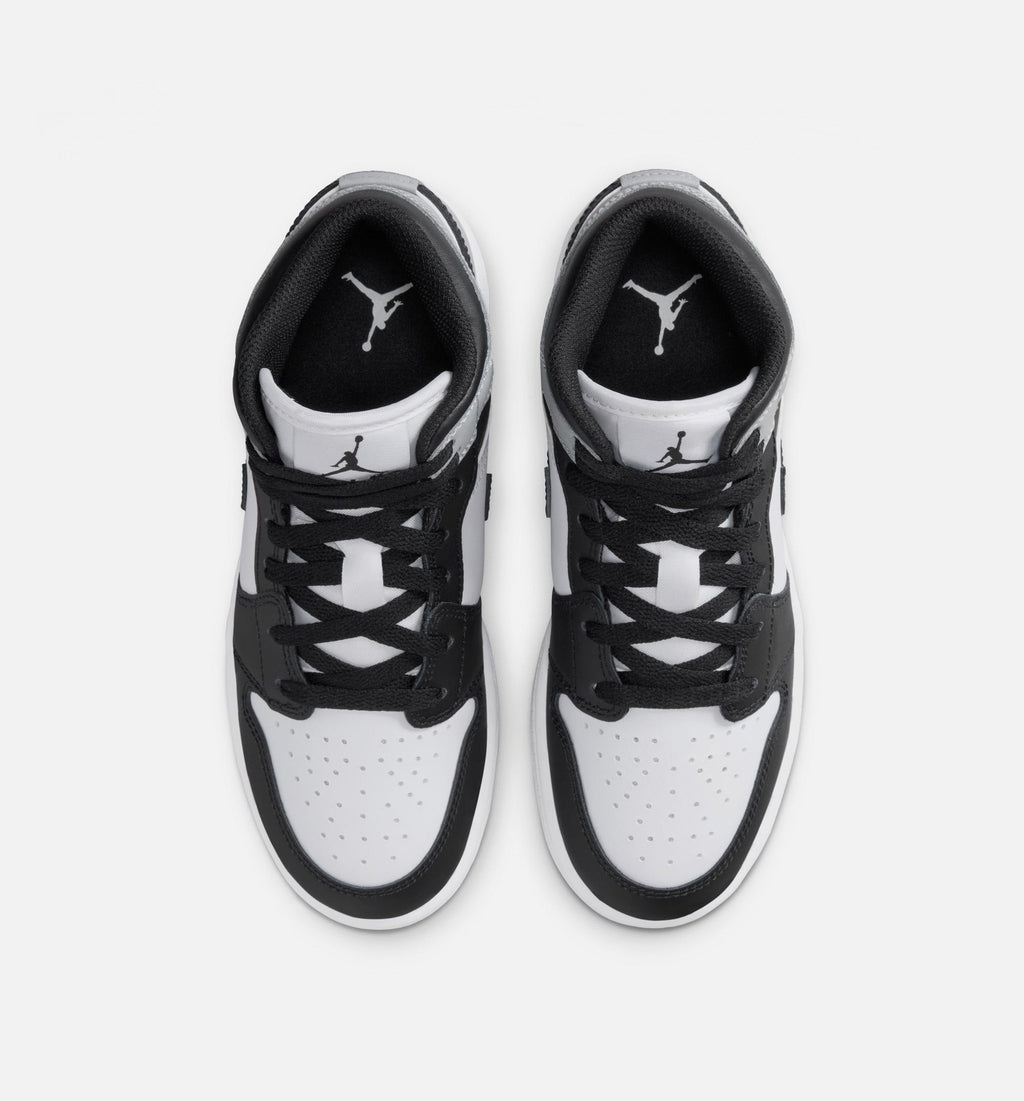 Air Jordan 1 Mid Grade School Lifestyle Shoe – White / Light Smoke Grey / Black
