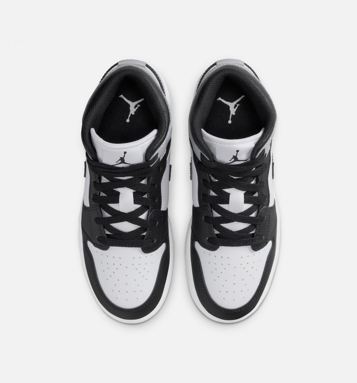 Air Jordan 1 Mid Grade School Lifestyle Shoe – White / Light Smoke Grey / Black