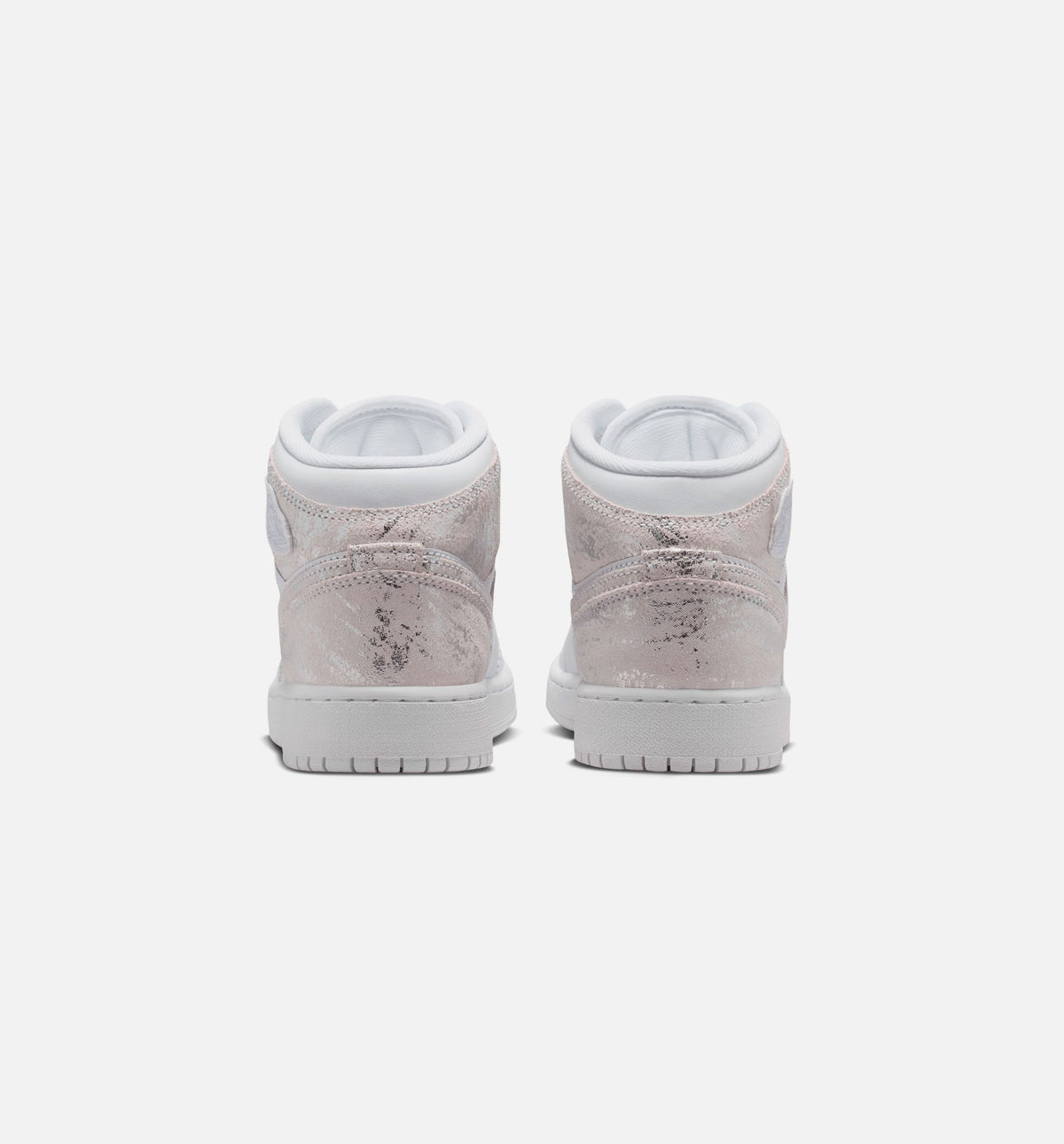 Air Jordan 1 Mid SE Grade School Lifestyle Shoe – White / Field Silver