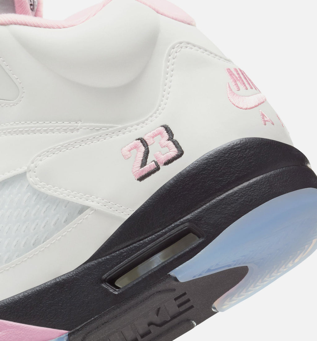 Air Jordan 5 Retro Medium Soft Pink Men's Lifestyle Shoe – White / Soft Pink / Black
