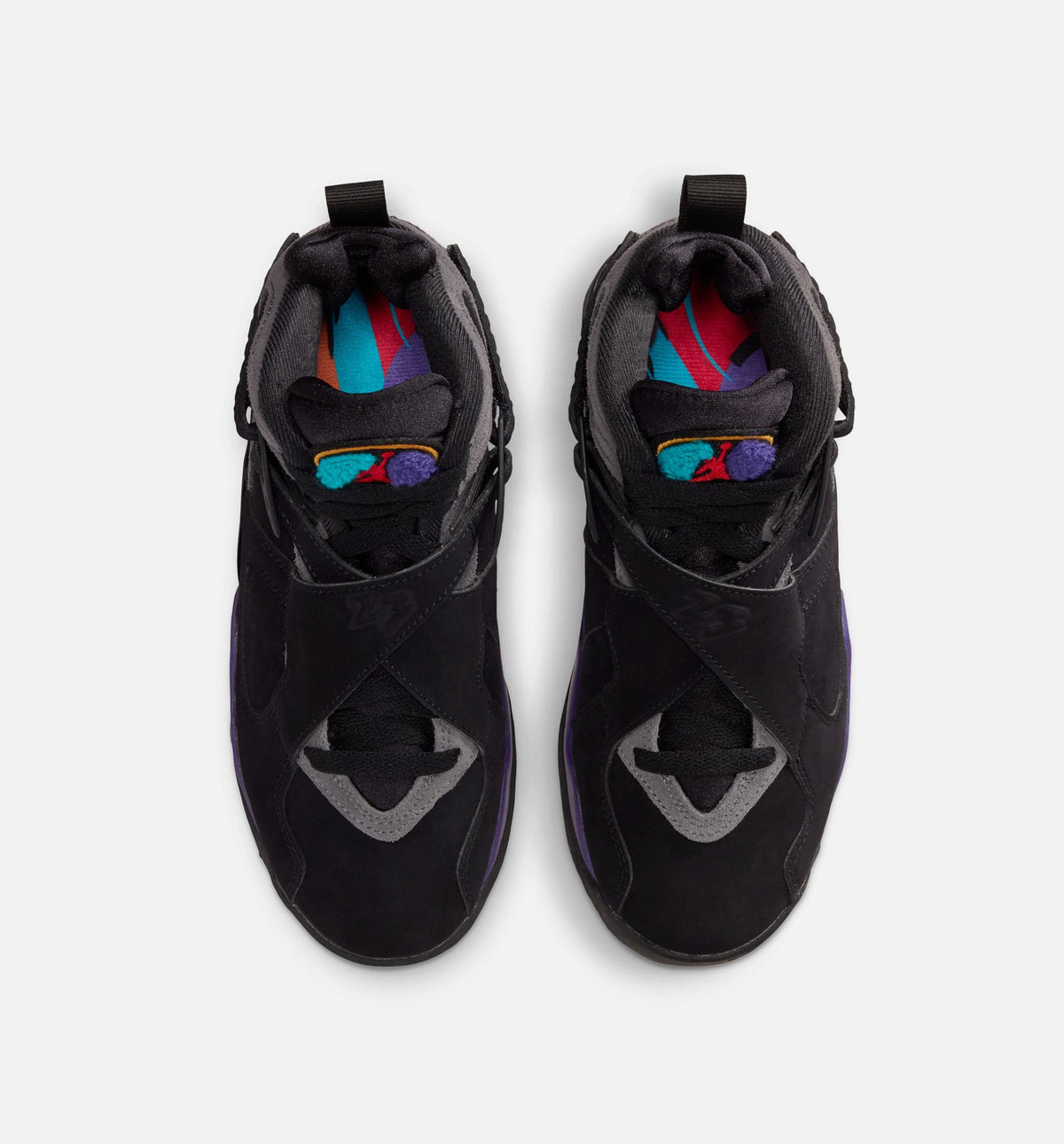 Air Jordan 8 Retro Aqua Grade School Lifestyle Shoe – Black / Multi-Color / Bright Concord