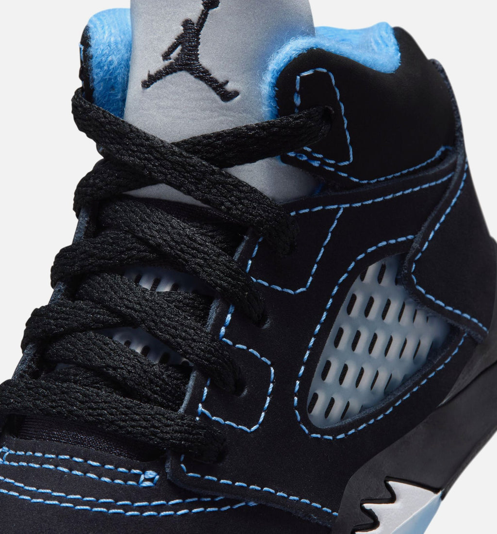 Air Jordan 5 Retro Black Carolina Infant & Toddler Lifestyle Shoe – Black / University Blue / White