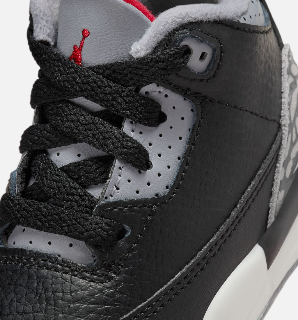 Air Jordan 3 Retro Black Cement Infant & Toddler Lifestyle Shoe – Black / Fire Red / Cement Grey / Summit White
