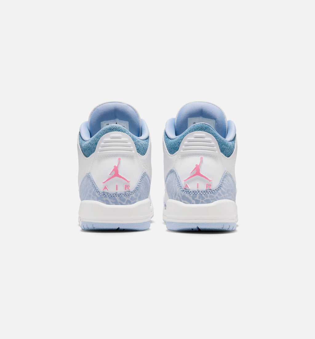 Air Jordan 3 Retro Cobalt Bliss Grade School Lifestyle Shoe – White / Cobalt Bliss / Football Grey / Pink Glow