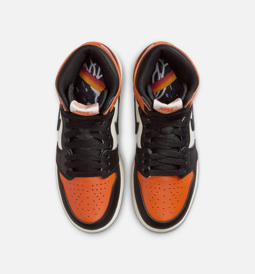 Air Jordan 1 Retro High OG Shattered Backboard Grade School Lifestyle Shoe – Black / Sail / Starfish