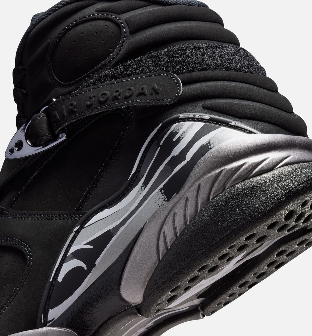 Air Jordan 8 Retro Chrome Black and Light Graphite Men's Lifestyle Shoe – Black / White / Light Graphite