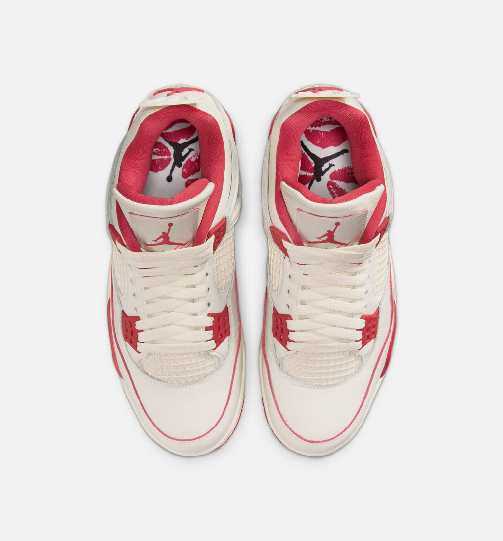 Air Jordan 4 Retro Valentine's Day Women's Lifestyle Shoe – Pale Ivory / Sierra Red / Tough Red