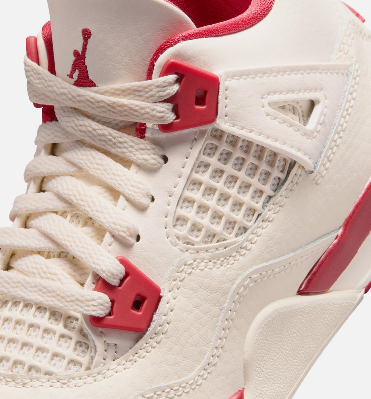 Air Jordan 4 Retro Valentine's Day Preschool Lifestyle Shoe – Pale Ivory / Sierra Red / Tough Red