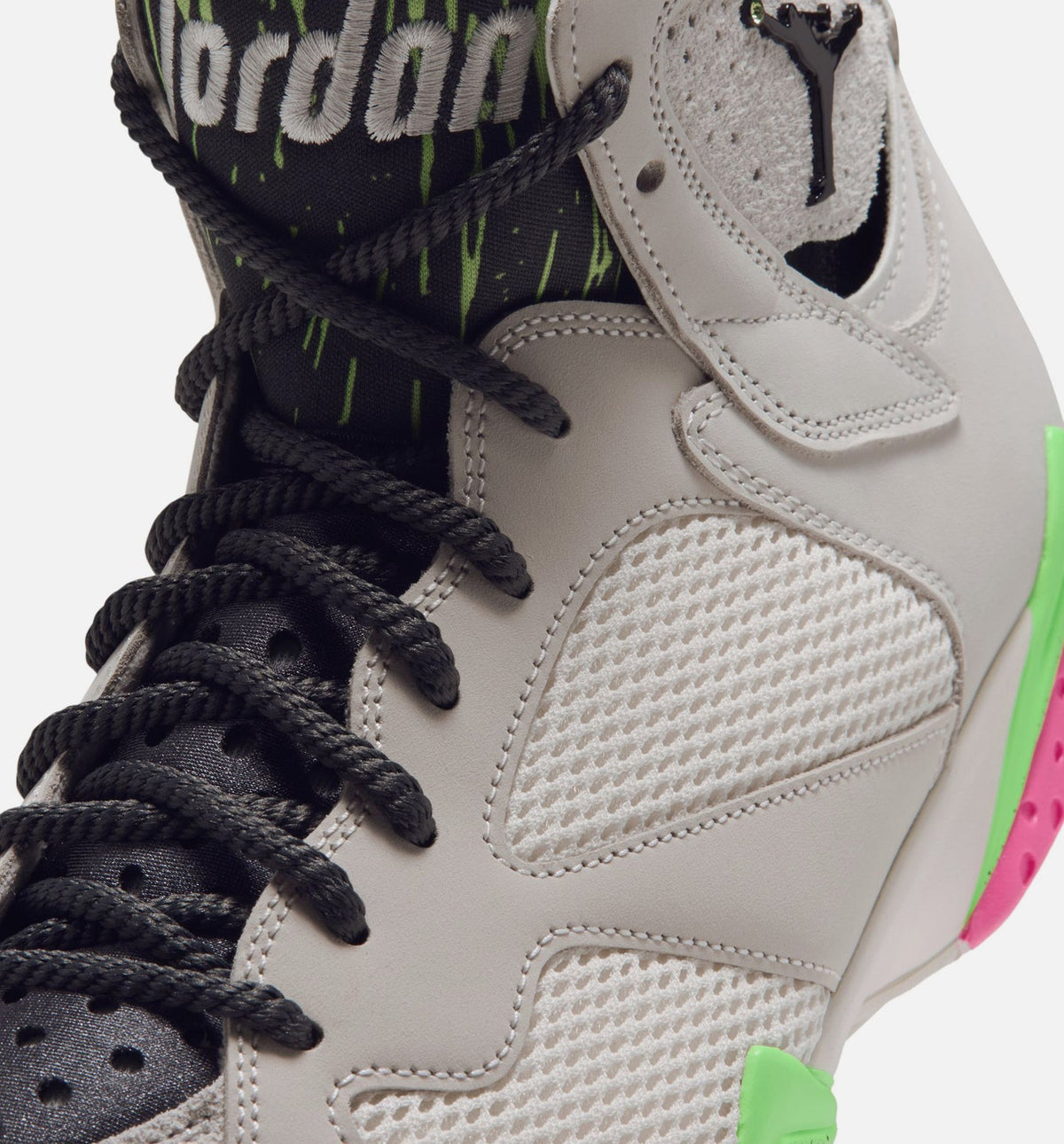 Air Jordan 7 Retro Tennis Day Men's Lifestyle Shoe – Phantom / Lime Blast / Pink Blast / Anthracite