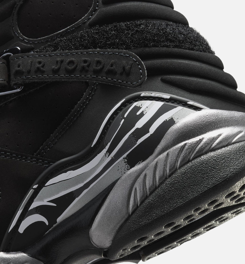 Air Jordan 8 Retro Chrome Black and Light Graphite Grade School Lifestyle Shoe – Black / White / Light Graphite