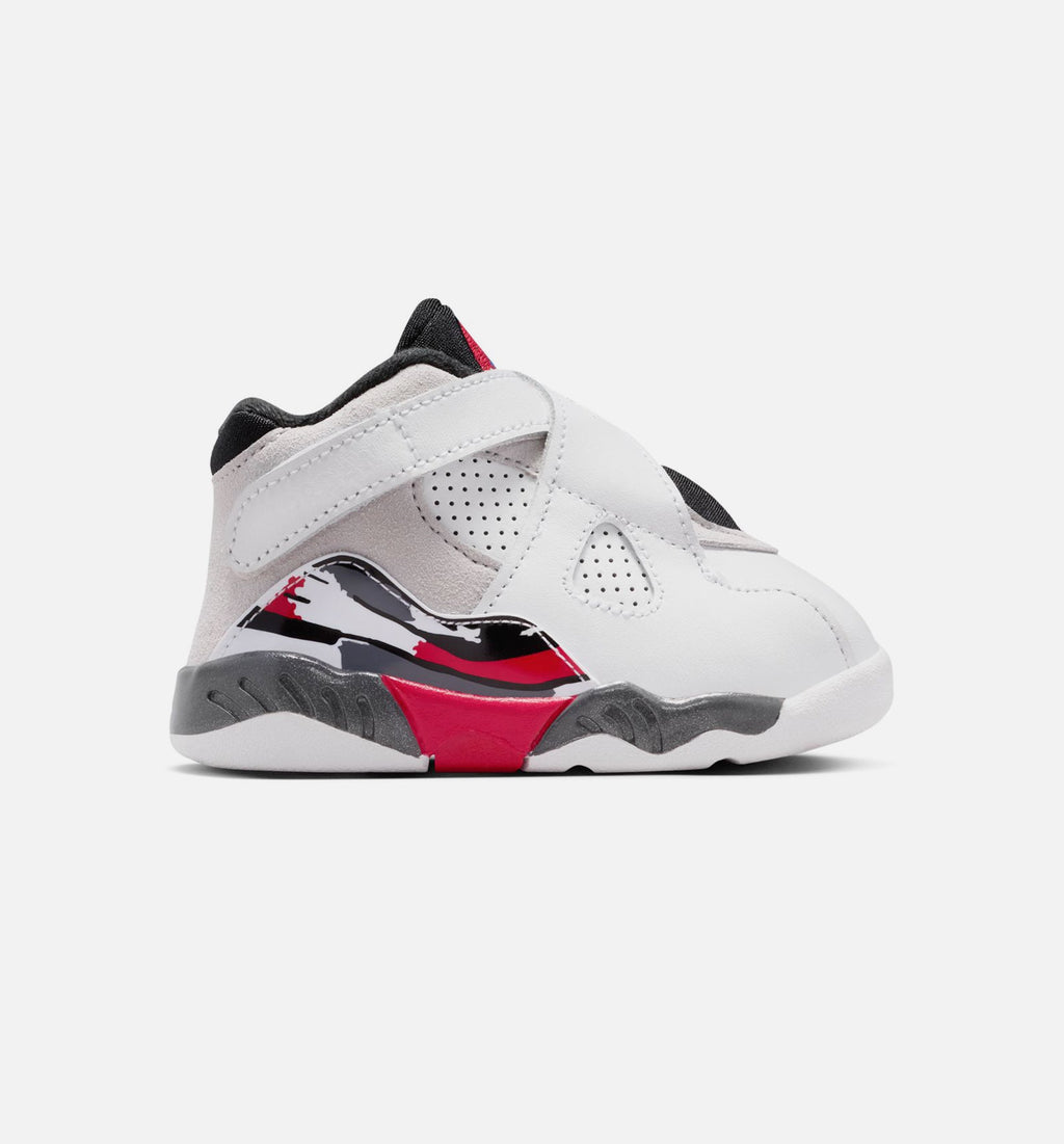Air Jordan 8 Retro White and True Red Infant & Toddler Lifestyle Shoe – White / Black / True Red