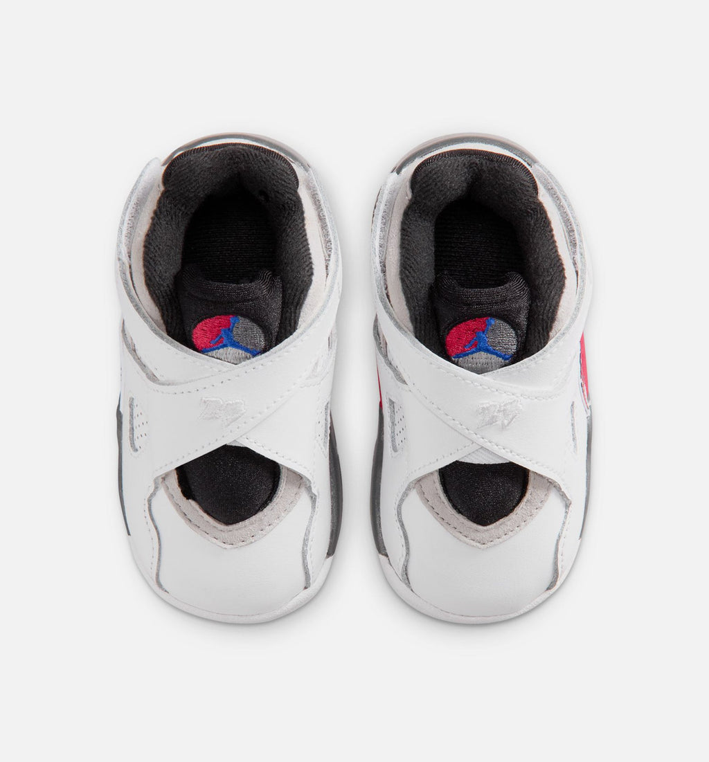 Air Jordan 8 Retro White and True Red Infant & Toddler Lifestyle Shoe – White / Black / True Red