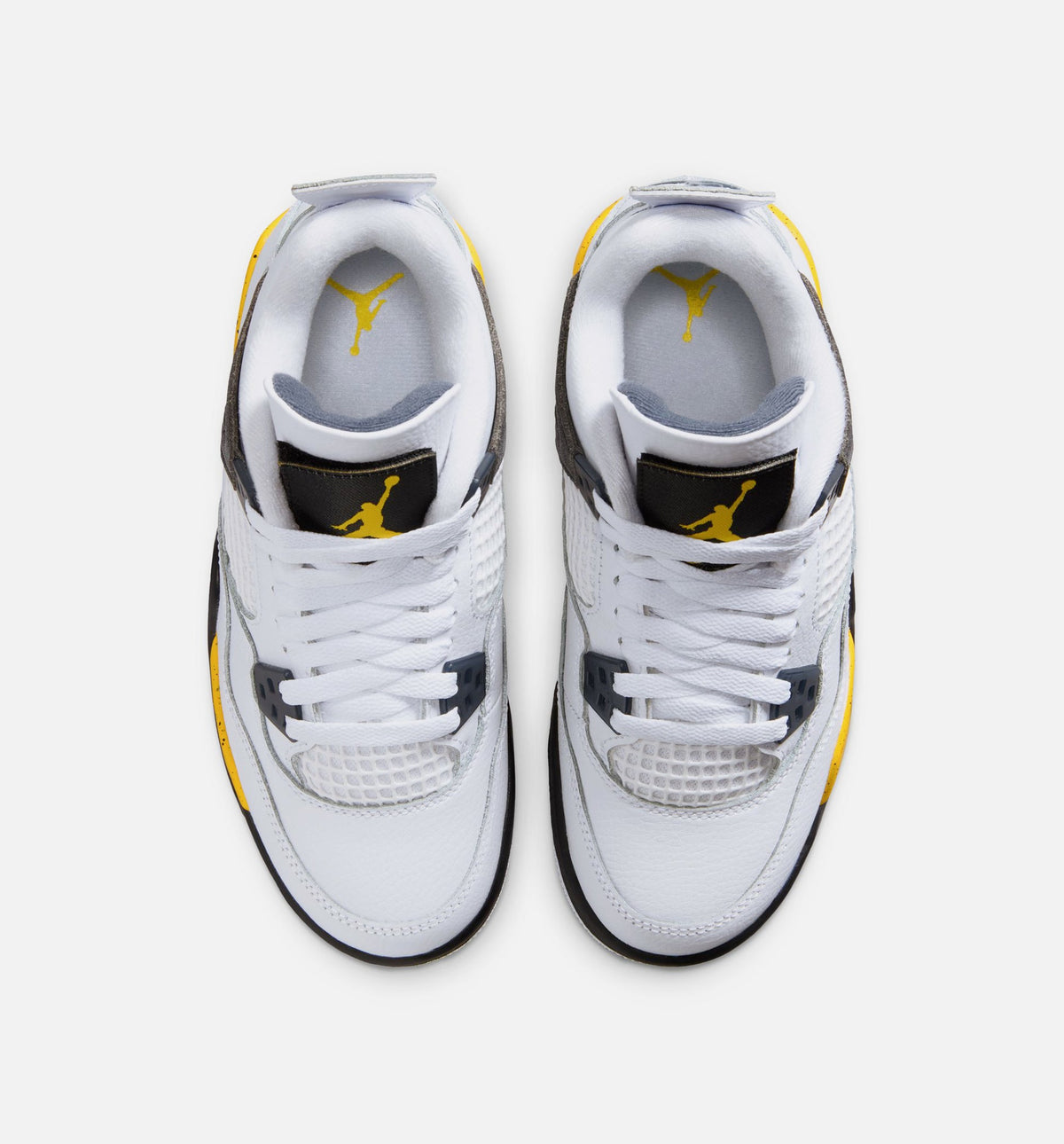 Air Jordan 4 Retro Rare Air Tour Yellow Grade School Lifestyle Shoe – White / Dark Blue Grey / Black / Tour Yellow