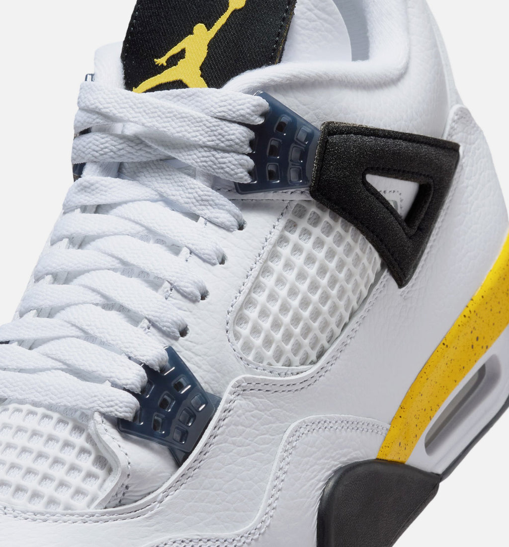 Air Jordan 4 Retro Rare Air Tour Yellow Men's Lifestyle Shoe – White / Dark Blue Grey / Black / Tour Yellow
