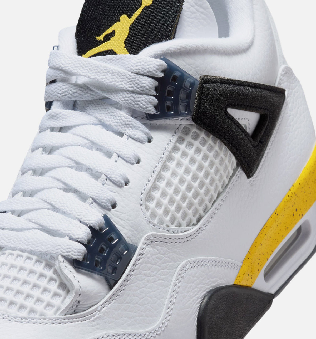 Air Jordan 4 Retro Rare Air Tour Yellow Men's Lifestyle Shoe – White / Dark Blue Grey / Black / Tour Yellow