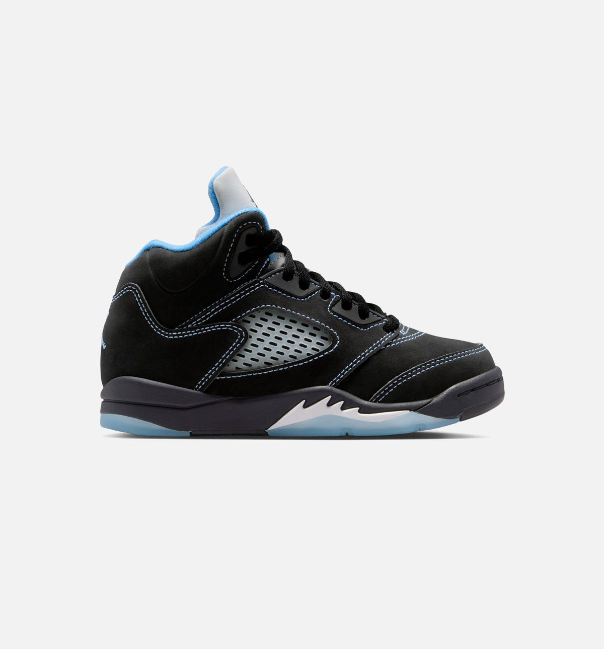 Air Jordan 5 Retro Black Carolina Preschool Lifestyle Shoe – Black / University Blue / White