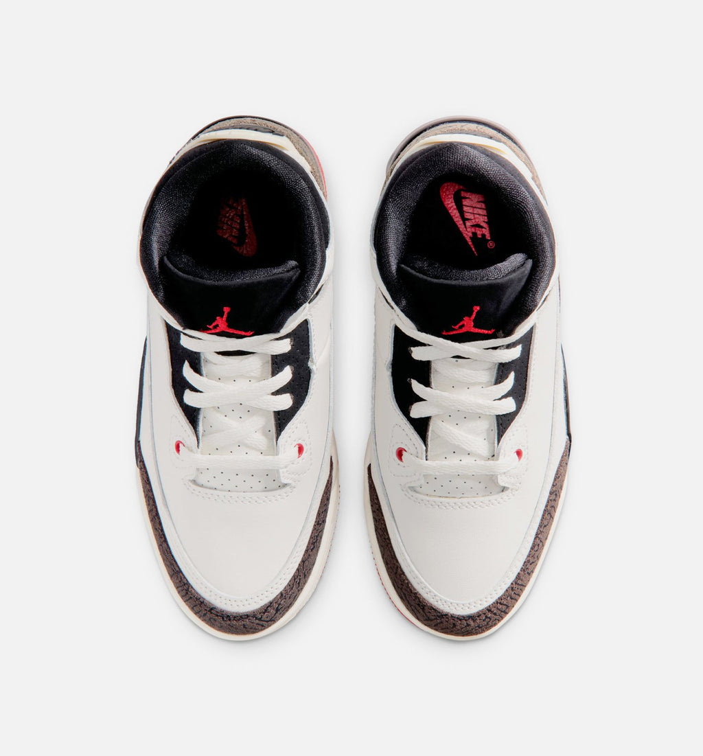 Air Jordan 3 Retro Sail and University Red Preschool Lifestyle Shoe – Sail / Black / University Red / Pale Ivory