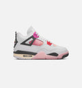 Air Jordan 4 Retro Comic Grade School Lifestyle Shoe – Off White / Fire Pink / Anthracite