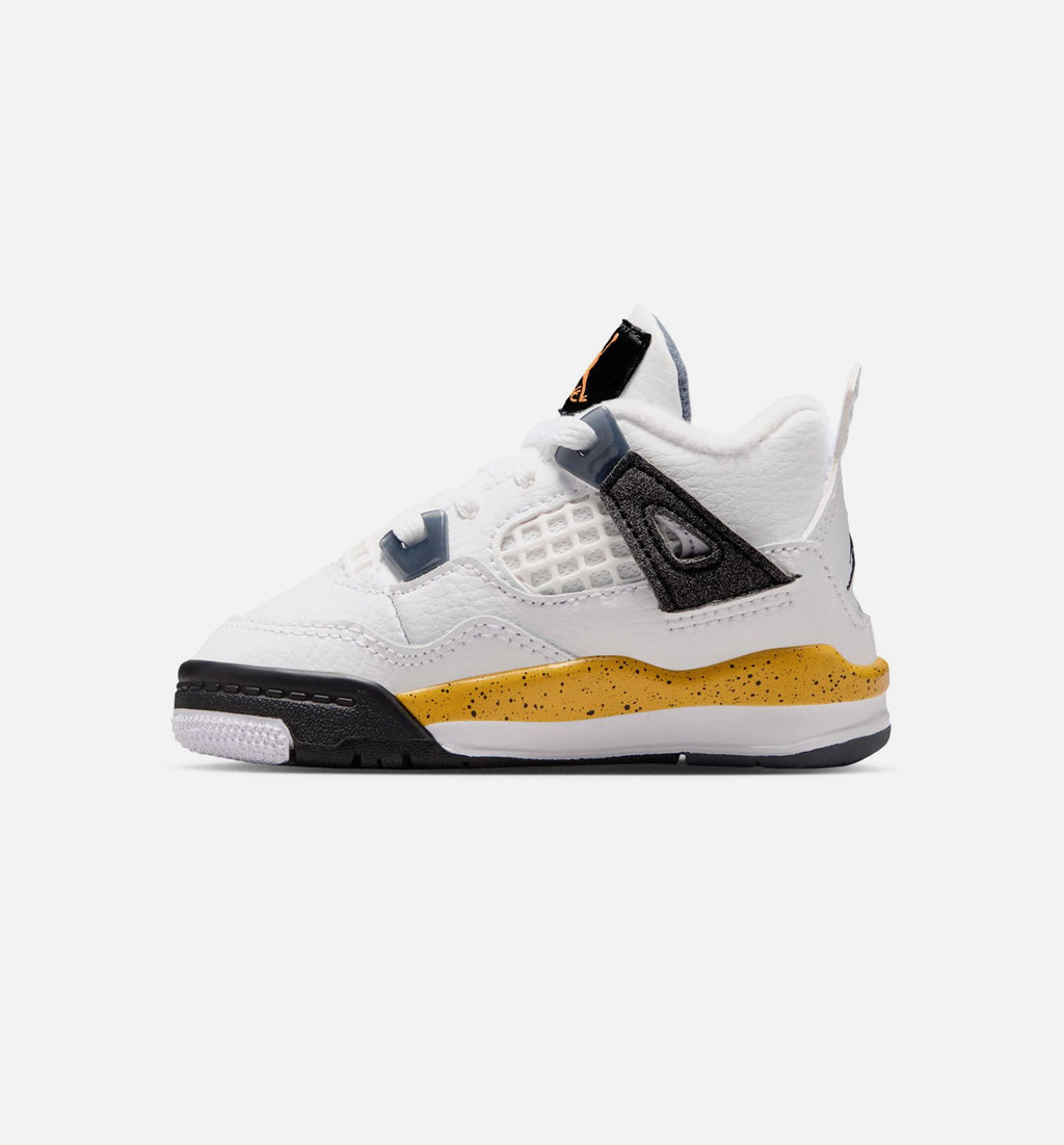Air Jordan 4 Retro Rare Air Tour Yellow Infant & Toddler Lifestyle Shoe – White / Dark Blue Grey / Black / Tour Yellow