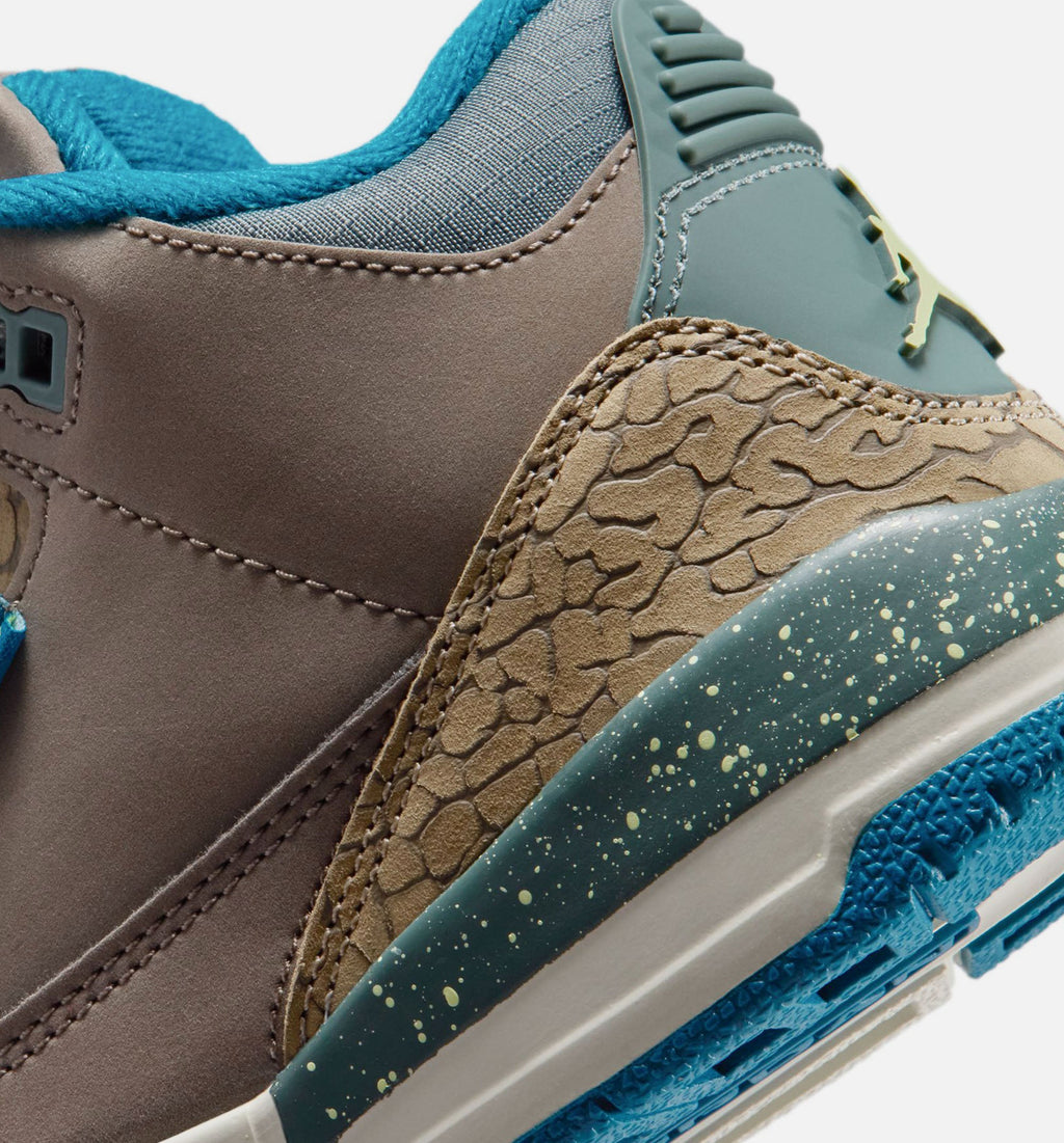 Air Jordan 3 Retro Olive Grey Preschool Lifestyle Shoe – Olive Grey / Green Abyss / Khaki / Sea Glass