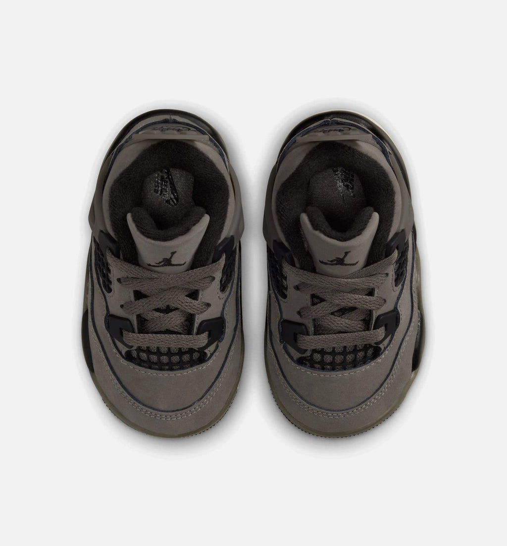 Air Jordan 4 Retro Cave Stone and Black Infant & Toddler Lifestyle Shoe – Cave Stone / Black / Moon Particle