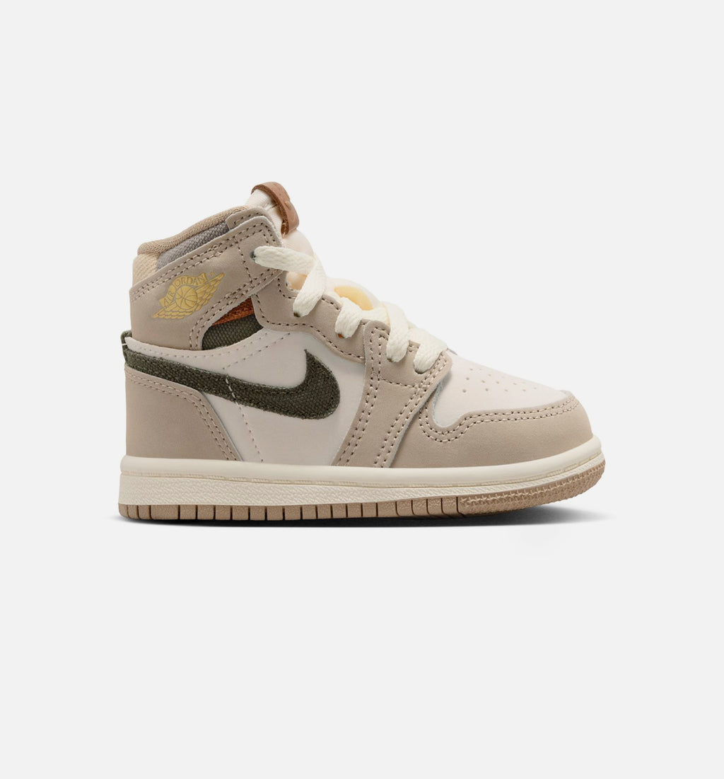 Air Jordan 1 Retro High OG Khaki Infant & Toddler Lifestyle Shoe – Khaki / Sail / Coconut Milk / Cargo Khaki