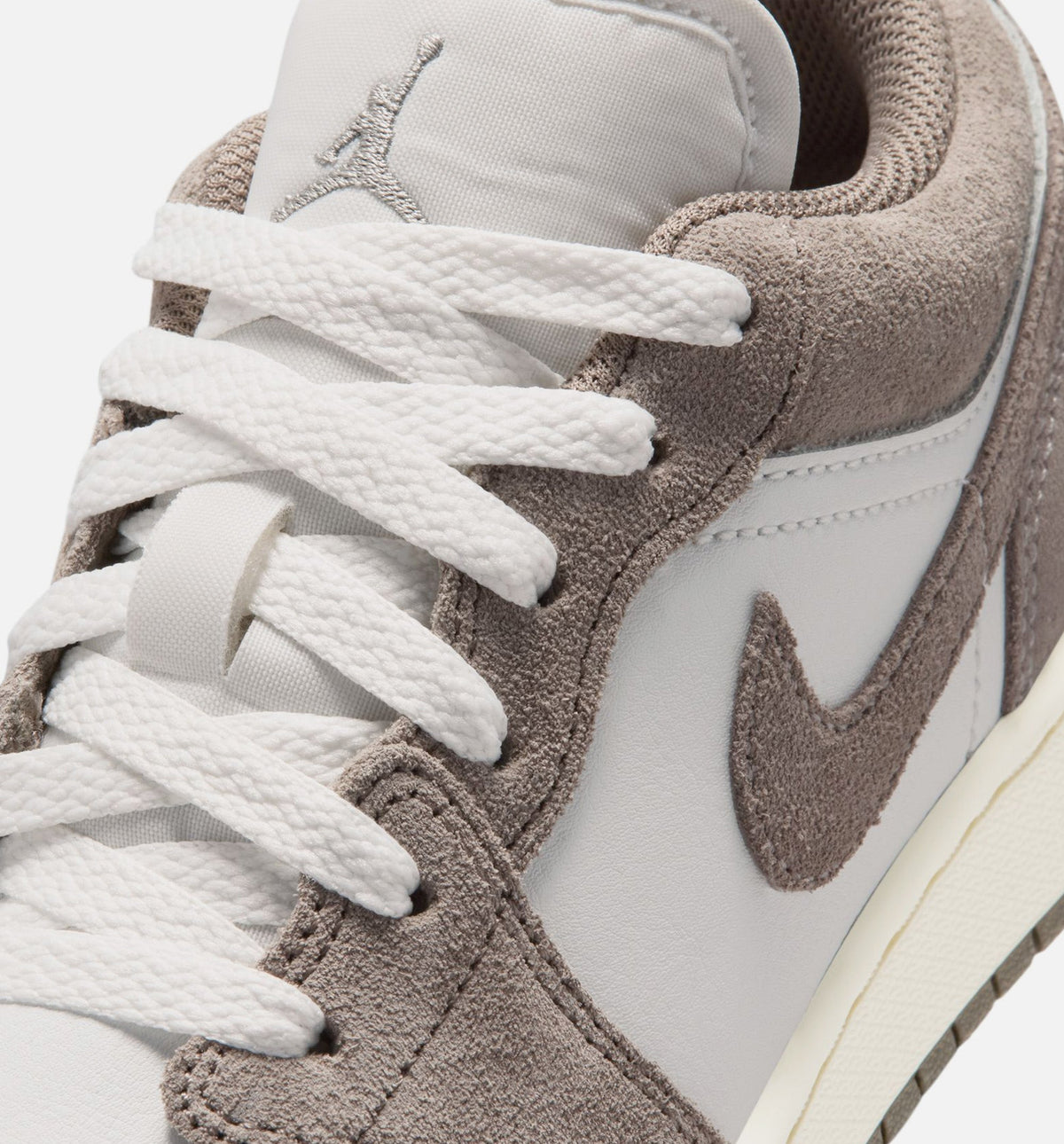 Air Jordan 1 Low Grade School Lifestyle Shoe - Olive Grey/Enigma Stone/Summit White