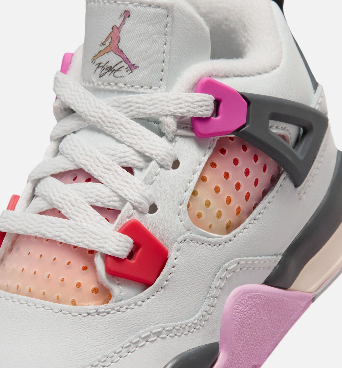 Air Jordan 4 Retro Comic Infant & Toddler Lifestyle Shoe – Off White / Fire Pink / Anthracite