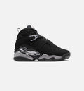 Air Jordan 8 Retro Chrome Black and Light Graphite Grade School Lifestyle Shoe – Black / White / Light Graphite