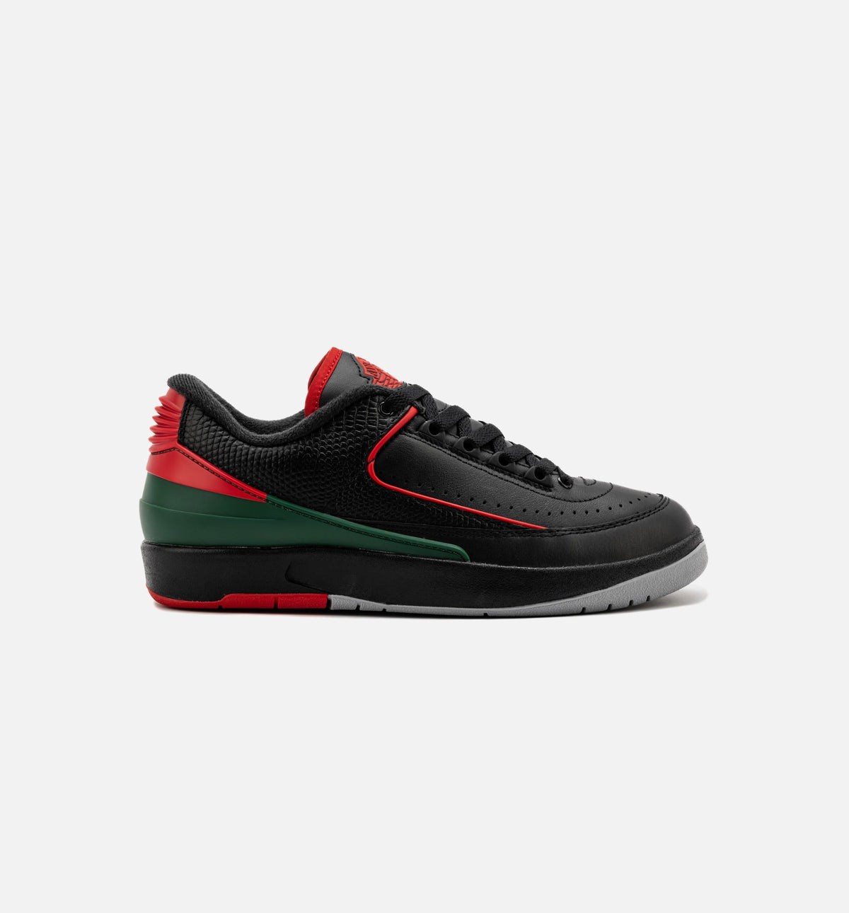 Air Jordan 2 Retro Low Christmas Grade School Lifestyle Shoe – Black / Fire Red / Cement Grey