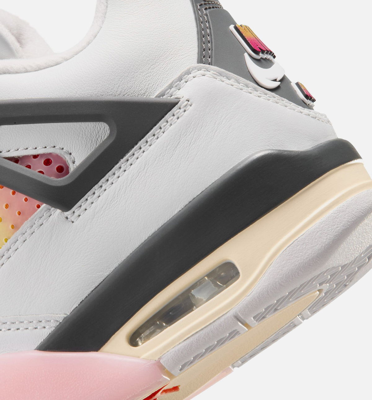 Air Jordan 4 Retro Comic Grade School Lifestyle Shoe – Off White / Fire Pink / Anthracite