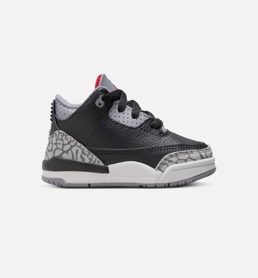 Air Jordan 3 Retro Black Cement Infant & Toddler Lifestyle Shoe – Black / Fire Red / Cement Grey / Summit White