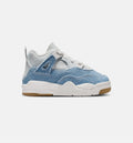 Air Jordan 4 Retro Worn Blue Infant & Toddler Lifestyle Shoe – Sail / Worn Blue / Metallic Gold