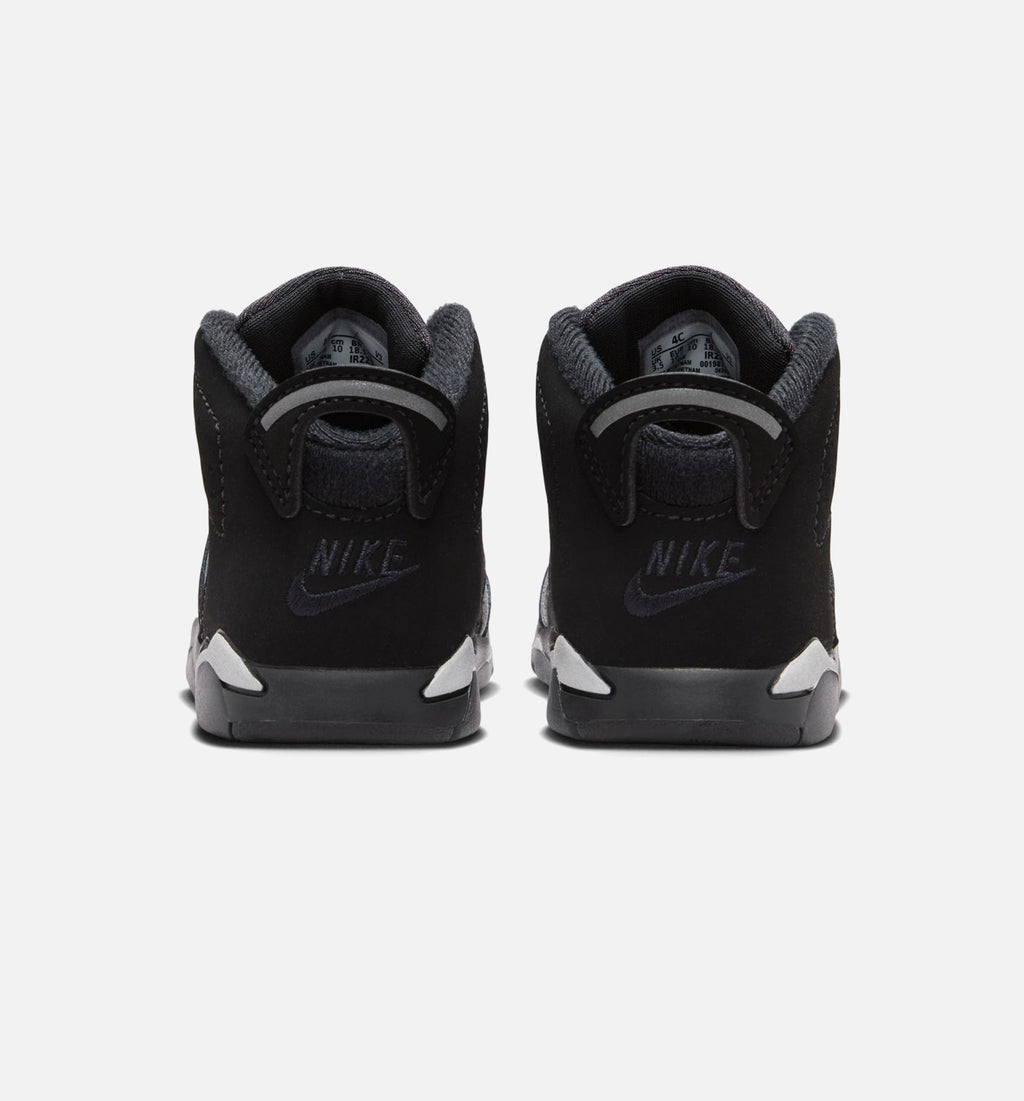 Air Jordan 6 Cap and Gown Infant & Toddler Lifestyle Shoe – Black / Reflective Silver