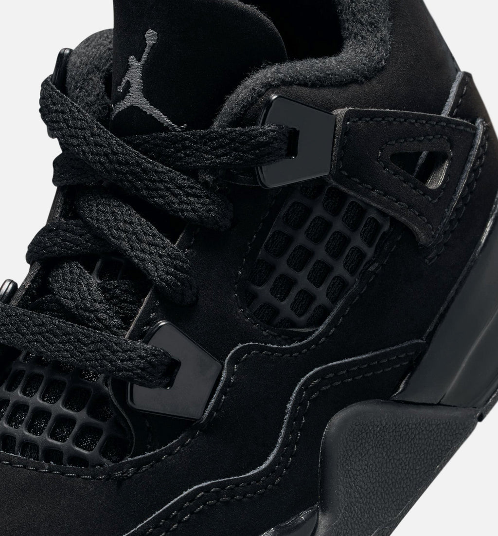 Air Jordan 4 Retro Black Cat Infant & Toddler Lifestyle Shoe – Black / Light Graphite