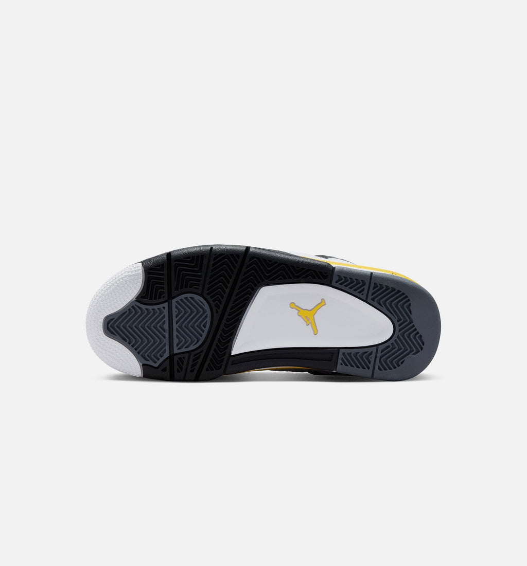 Air Jordan 4 Retro Rare Air Tour Yellow Grade School Lifestyle Shoe – White / Dark Blue Grey / Black / Tour Yellow