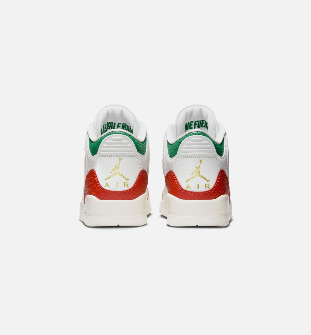 Air Jordan 3 Retro El Vuelo Men's Lifestyle Shoe – Summit White / Pine Green / Dragon Red / Metallic Gold