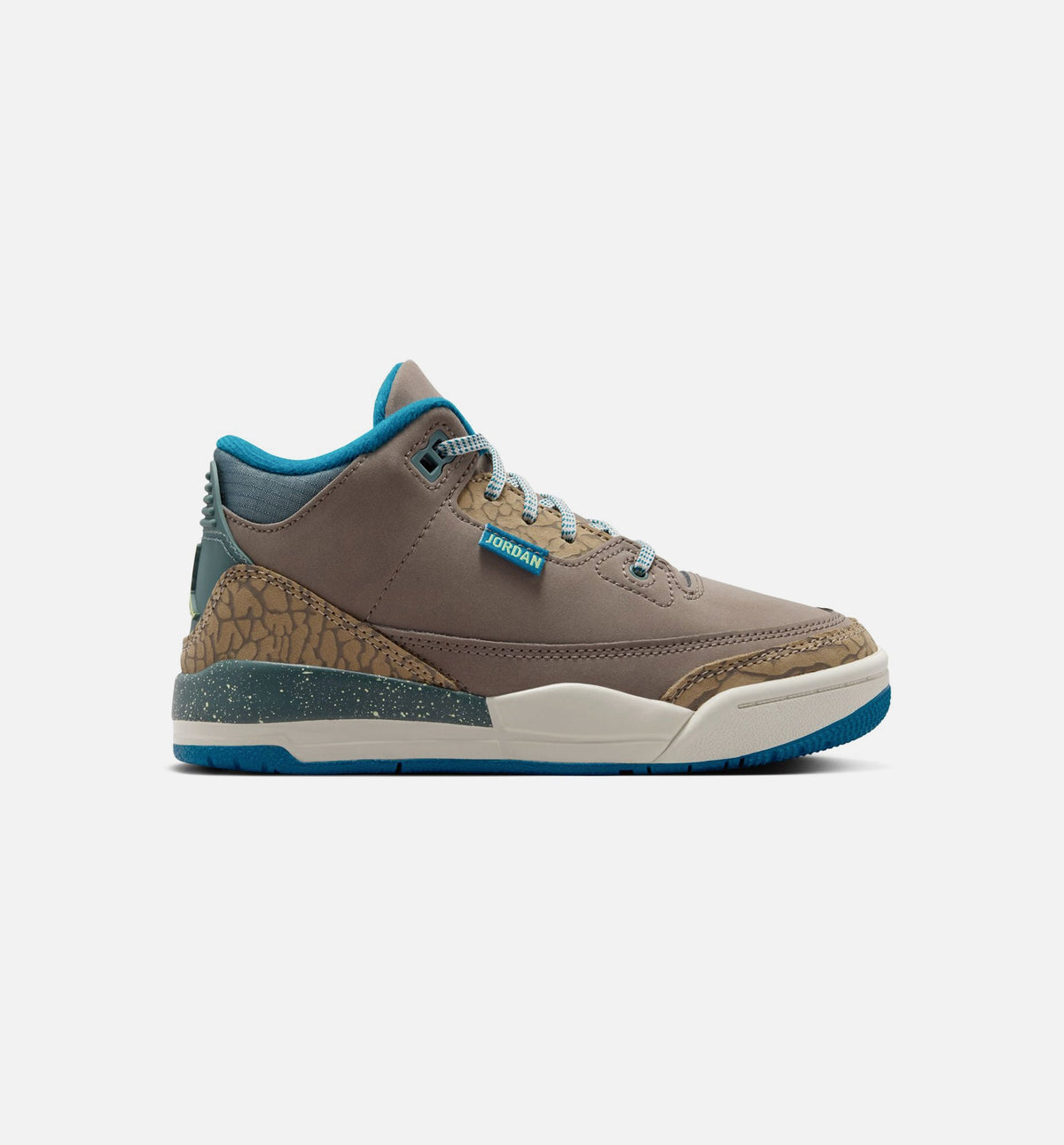 Air Jordan 3 Retro Olive Grey Preschool Lifestyle Shoe – Olive Grey / Green Abyss / Khaki / Sea Glass
